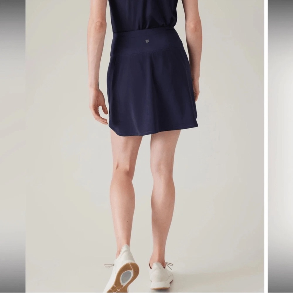 Athleta Women's 16" Fairway Golf Skort Skirt Navy Blue Tennis Athleisure XL - Picture 2 of 7